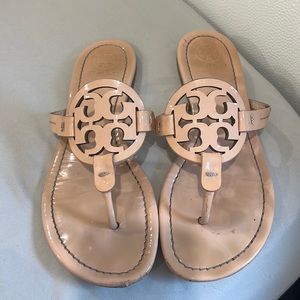 Tory Burch Miller Patent Beige Sandals